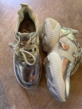 Hogan Metallic silver Chunky Sneakers -